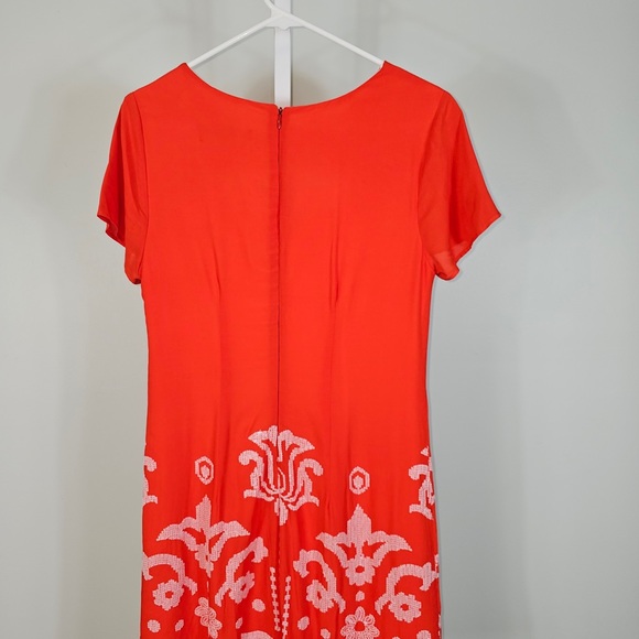 Eva Franco Orange/Red dress size 6 sequence - Picture 3 of 7